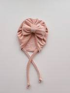 Turban Roz Nude cu Fundă Maxi