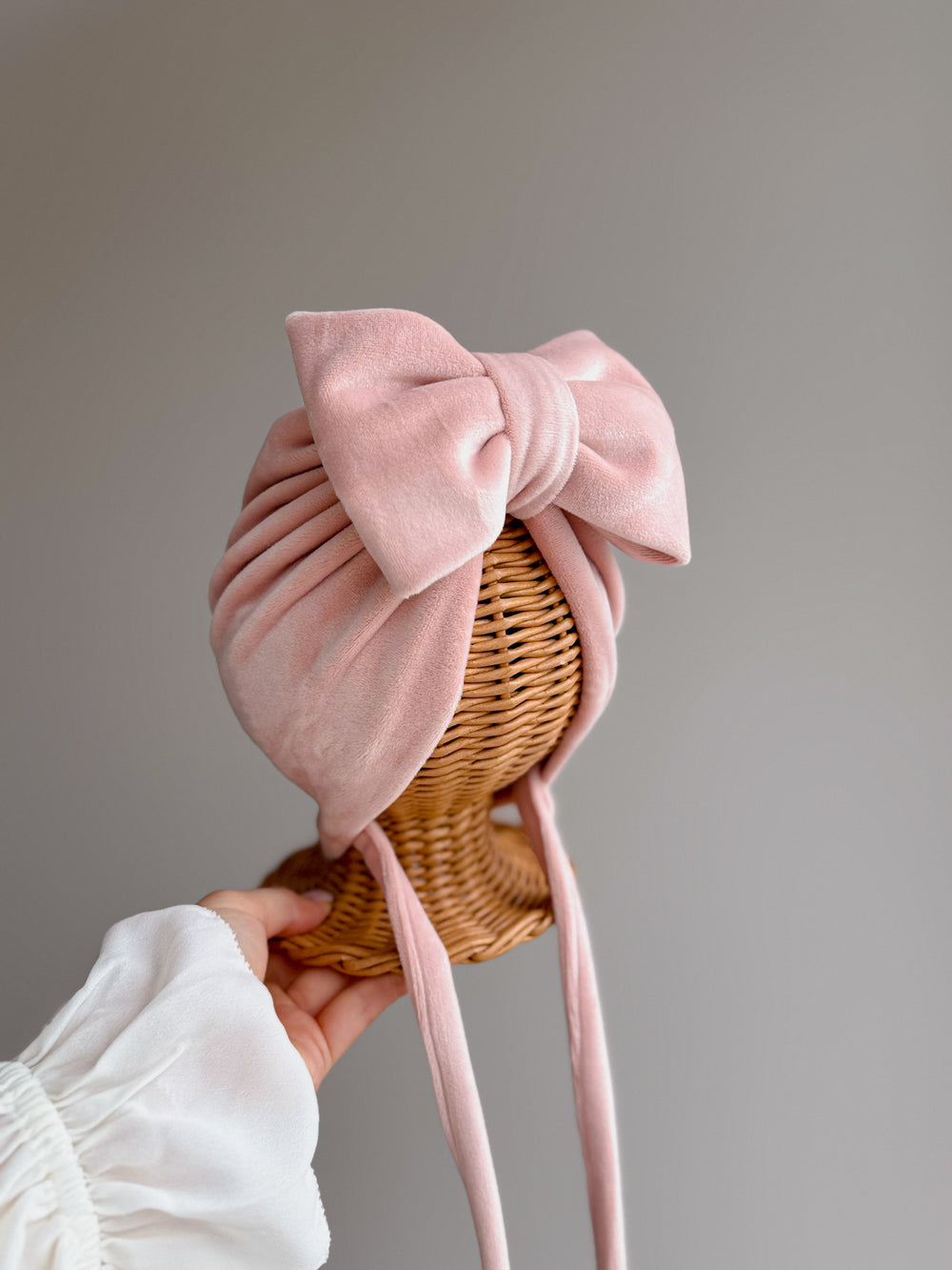 Turban Roz Clasic cu Fundă Maxi