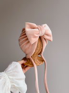 Turban Roz Nude cu Fundă Maxi