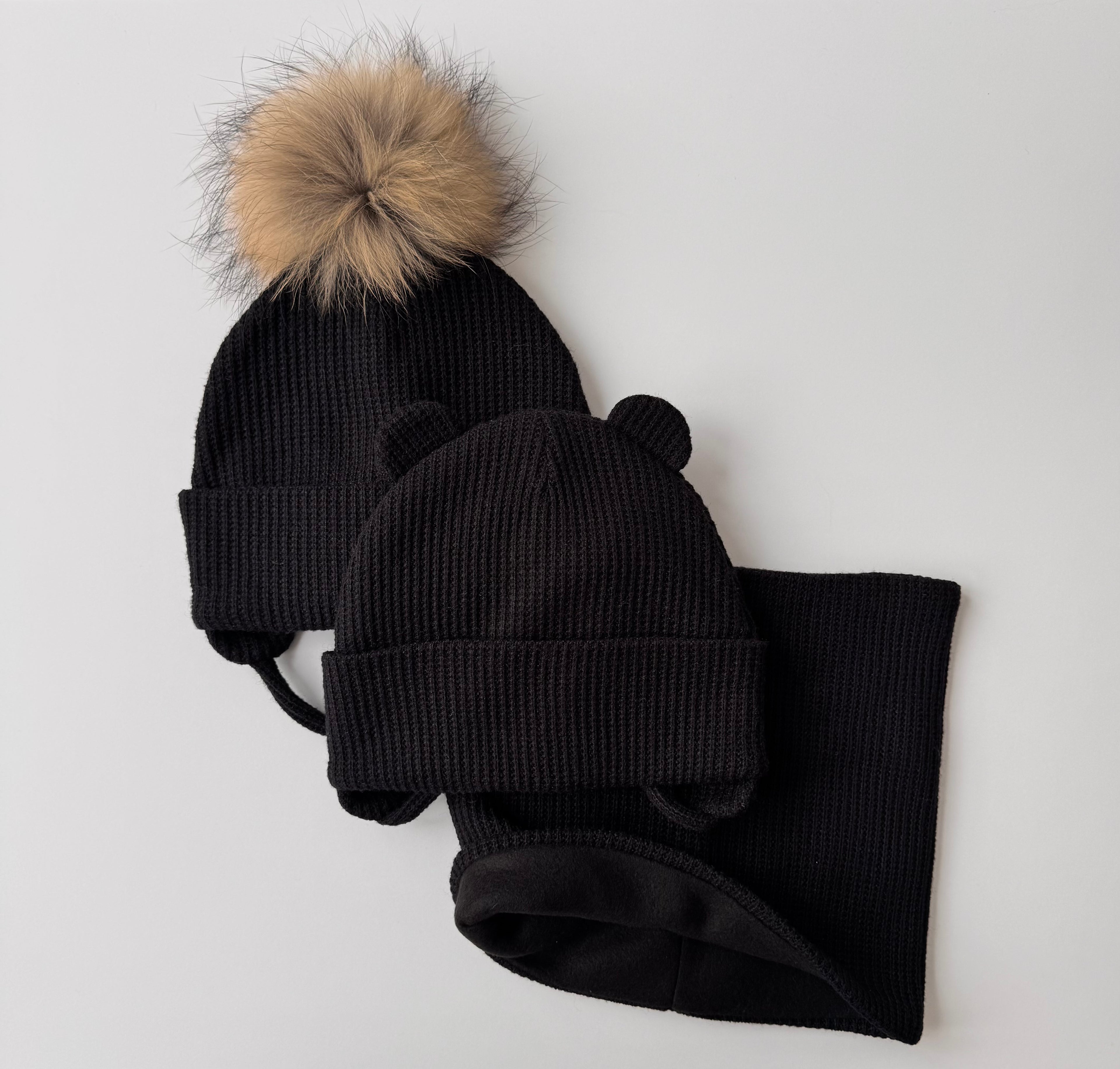 Căciulițe negre de iarnă