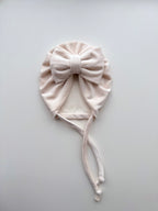 Turban Bej Nude cu Fundă Maxi