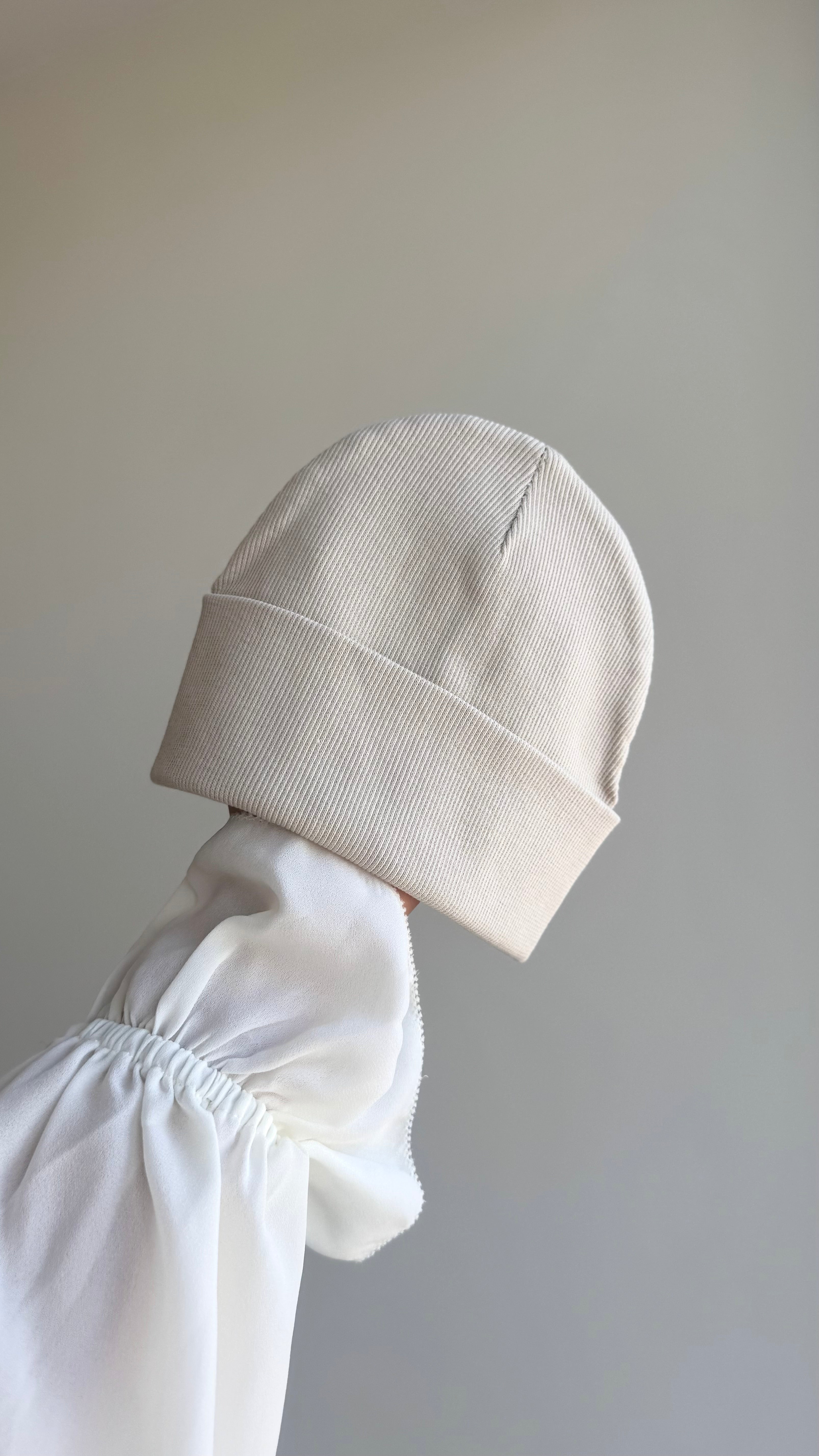 Căciuliță Basic Rib – Ivory Beanie