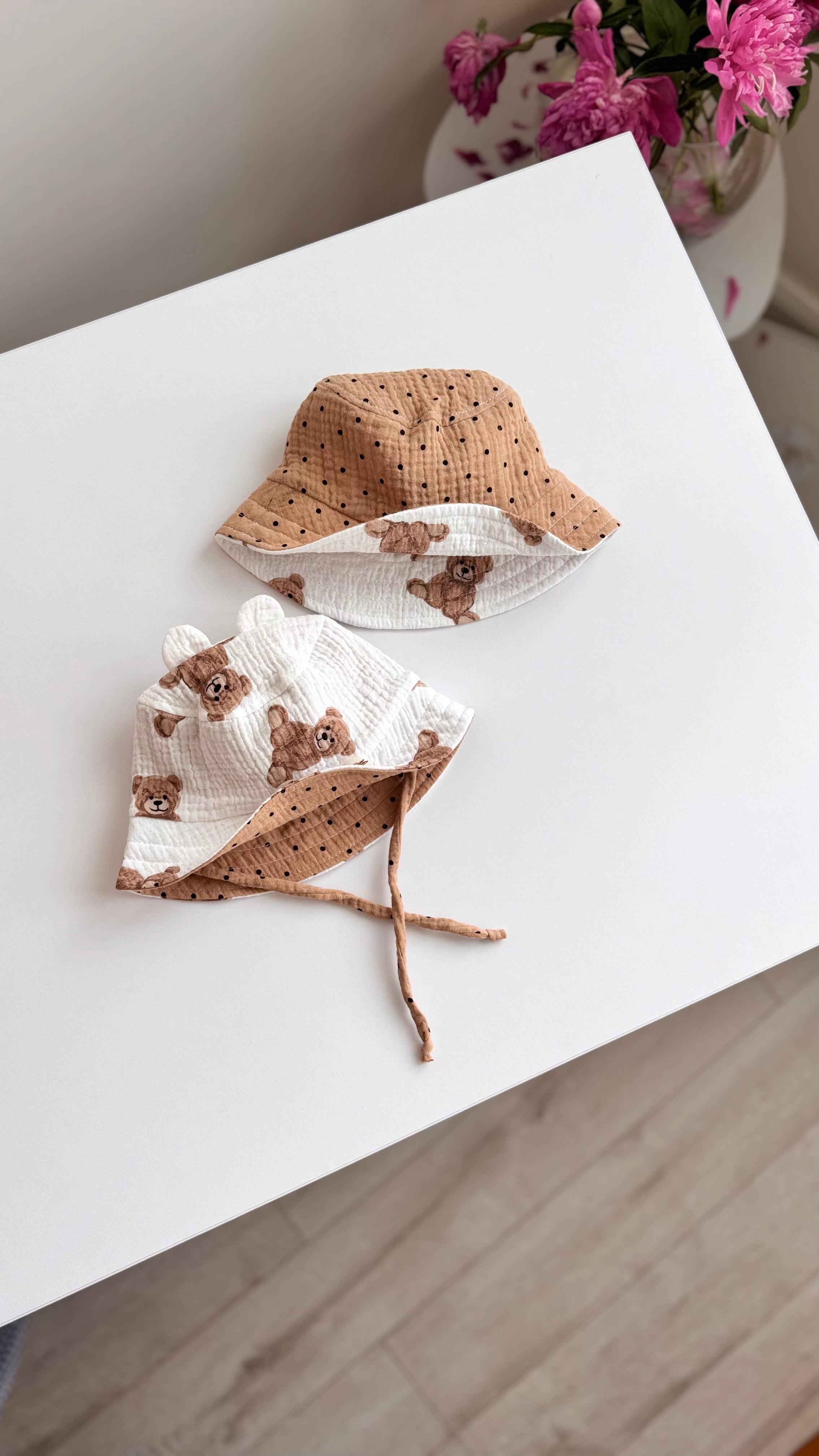 Pălărie muselină ursuleți