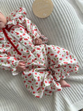 Costum două piese cireșe